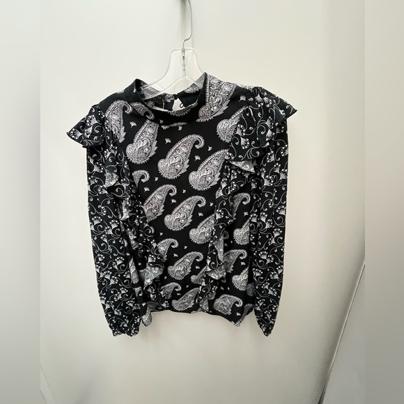 NWT Ted Baker TAISEY High Neck Blouse with Waterfall Embellishments- medium - Picture 6 of 9